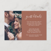 ボホフローラフォトテラコッタ結婚のゲスト詳細 エンクロージャーカード (正面)