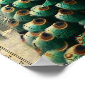 ボホフローラフランスの国モダンヴィンテージ孔雀 ポスター (角)