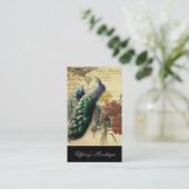 ボホフローラフランスの国モダンヴィンテージ孔雀 名刺 (スタンド正面)