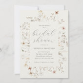 ボホフローラフレームワイルドフラワーブライダルシャワー 招待状 (正面)