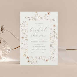 ボホフローラフレームワイルドフラワーブライダルシャワー 招待状