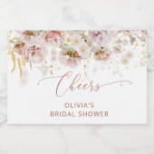 ボホフローラブライダルシャワーきらめくワインラベル スパークリングワインラベル (シングルラベル)