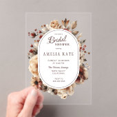 ボホフローラブライダルシャワーアクリル招待状 アクリル招待状 (インサイチュ (ポータブル))