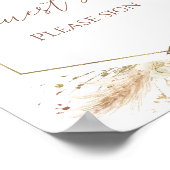 ボホフローラブライダルシャワーゲストブックサイン ポスター (角)