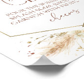 ボホフローラブライダルシャワーミモサバー標識 ポスター (角)