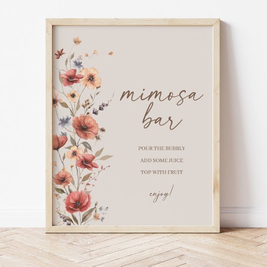 ボホフローラブライダルシャワーミモサバー看板ポスター ポスター