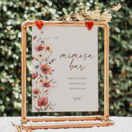 ボホフローラブライダルシャワーミモサバー看板ポスター ポスター