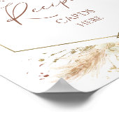 ボホフローラブライダルシャワーレシピカードの標識 ポスター (角)