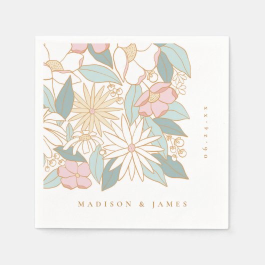 ボホフローラブライダルシャワー スタンダードカクテルナプキン (正面)