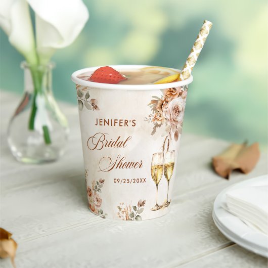 ボホフローラブライダルシャワー 紙コップ