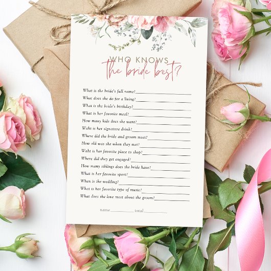 ボホフローラブライドブライダルシャワーゲーム