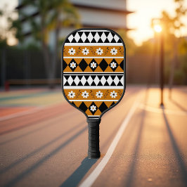 ボホフローラブラウン&ブラックボタニカル春夏 ピックルボールラケット