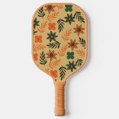 ボホフローラブラウン&ベージュボタニカル春サマー ピックルボールラケット (正面)