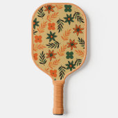 ボホフローラブラウン&ベージュボタニカル春サマー ピックルボールラケット (裏面)