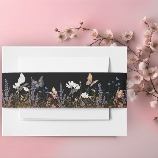 ボホフローラブラックバタフライガーデンベリーバンド 招待状ベリーバンド