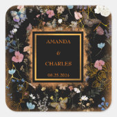 ボホフローラブラックバタフライ庭園の結婚式 スクエアシール (正面)