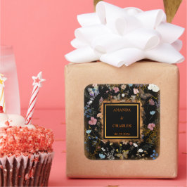 ボホフローラブラックバタフライ庭園の結婚式 スクエアシール