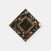 ボホフローラブラックバタフライ庭園の結婚式 スタンダードカクテルナプキン (角)