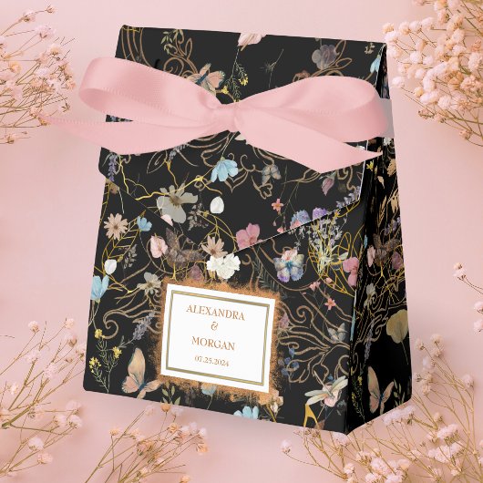 ボホフローラブラックバタフライ庭園の結婚式 フェイバーボックス