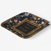 ボホフローラブラックバタフライ庭園の結婚式 ペーパープレート (傾斜あり)