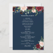 ボホフローラブルガンディーネイビー結婚式 プログラム (裏面)