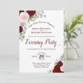 ボホフローラブルガンディーレッド&ピンク夕べパーティー 招待状 (スタンド正面)