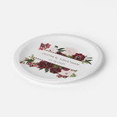ボホフローラブルゴーニュと赤面エレガントな結婚式 ペーパープレート (アングル)