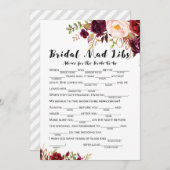 ボホフローラブルゴーニュブライダルシャワーゲーム5x7 招待状 (正面/裏面)