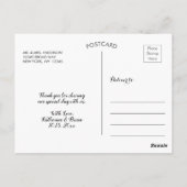 ボホフローラブルゴーニュ海軍秋の結婚式サンキュー ポストカード (裏面)