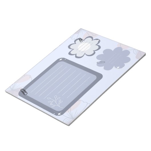 ボホフローラブルーグレークリエイティブ紙 ノートパッド (アングル)