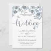 ボホフローラブルーユーカリ結婚式招待状 招待状 (正面)