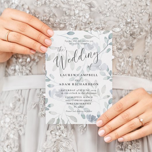 ボホフローラブルーユーカリ結婚式招待状 招待状