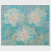 ボホフローラブルーヴィンテージ植物壁画 ラッピングペーパー (フラット)