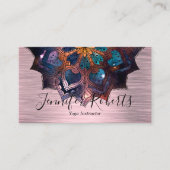 ボホフローラブルー金ゴールドマンダラシックヨガインストラクター 名刺 (正面)