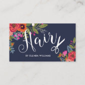 ボホフローラブークスネイビーブルー美容師 名刺 (正面)