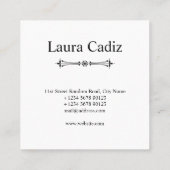 ボホフローラブーケモノグラムブルー スクエア名刺 (裏面)