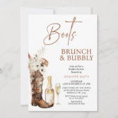 ボホフローラブーツブルンチバブリーブライダルシャワー 招待状 (正面)