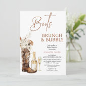 ボホフローラブーツブルンチバブリーブライダルシャワー 招待状 (スタンド正面)