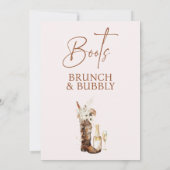 ボホフローラブーツブルンチバブリーブライダルシャワー 招待状 (裏面)