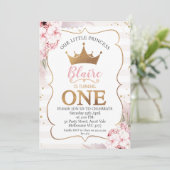 ボホフローラプリンセスクラウン1st誕生日招待状 招待状 (スタンド正面)