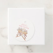 ボホフローラベアーバシネットガールベイビーシャワー フェイバータグ (インサイチュ)