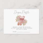 ボホフローラベビーガールシャワーおむつラッフル エンクロージャーカード (正面)