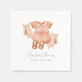 ボホフローラベビーガールシャワー スタンダードカクテルナプキン (正面)