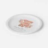 ボホフローラベビーガールシャワー ペーパープレート (アングル)