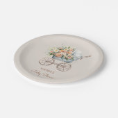 ボホフローラベビーキャリッジベビーシャワー ペーパープレート (アングル)