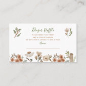 ボホフローラベビーシャワーおむつラッフルビジネスカード 名刺 (正面)