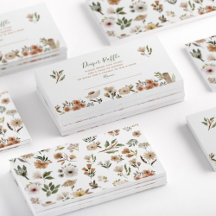 ボホフローラベビーシャワーおむつラッフルビジネスカード