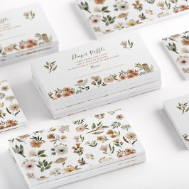 ボホフローラベビーシャワーおむつラッフルビジネスカード 名刺