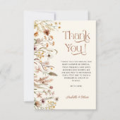 ボホフローラベビーシャワーテラコッタサンキューカード 招待状 (正面)