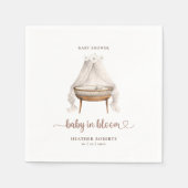 ボホフローラベビーシャワーナプキンズニュートラルバシネット スタンダードカクテルナプキン (正面)